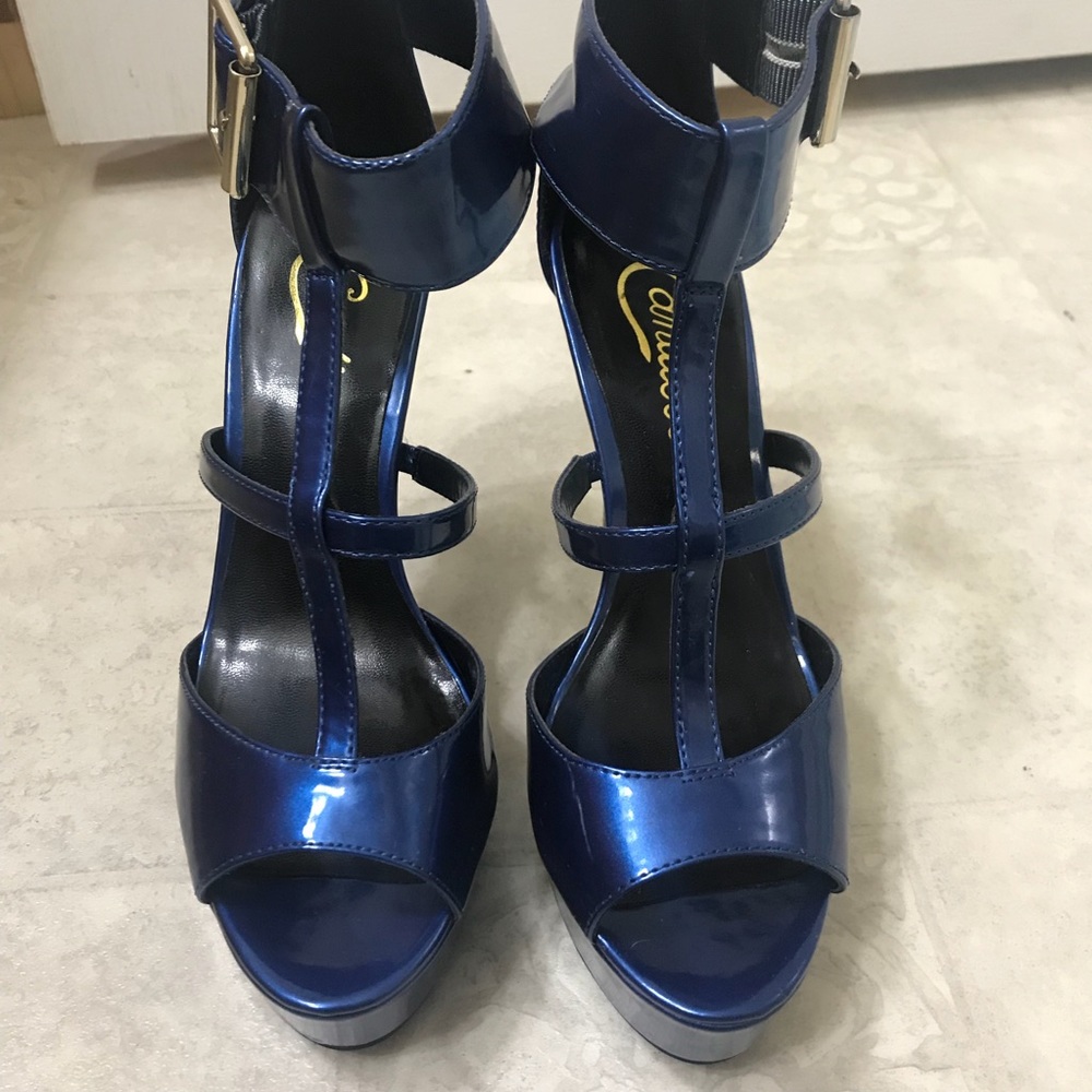 Candies Strappy Blue Heels